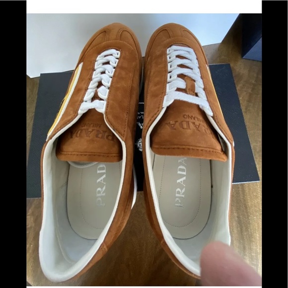 Prada Comoscio Men's Brown Suede Athletic sneaker - Picture 3 of 10